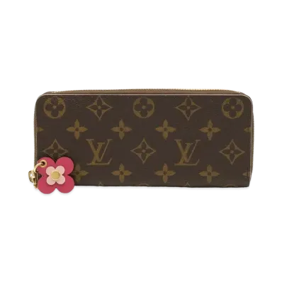 Louis Vuitton Monogram Portefeuille Clemence Blooming Flower "Hot Pink"