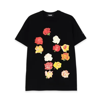 WILDSIDE YOHJI YAMAMOTO Inazuma Flowers T-Shirt B "Black"