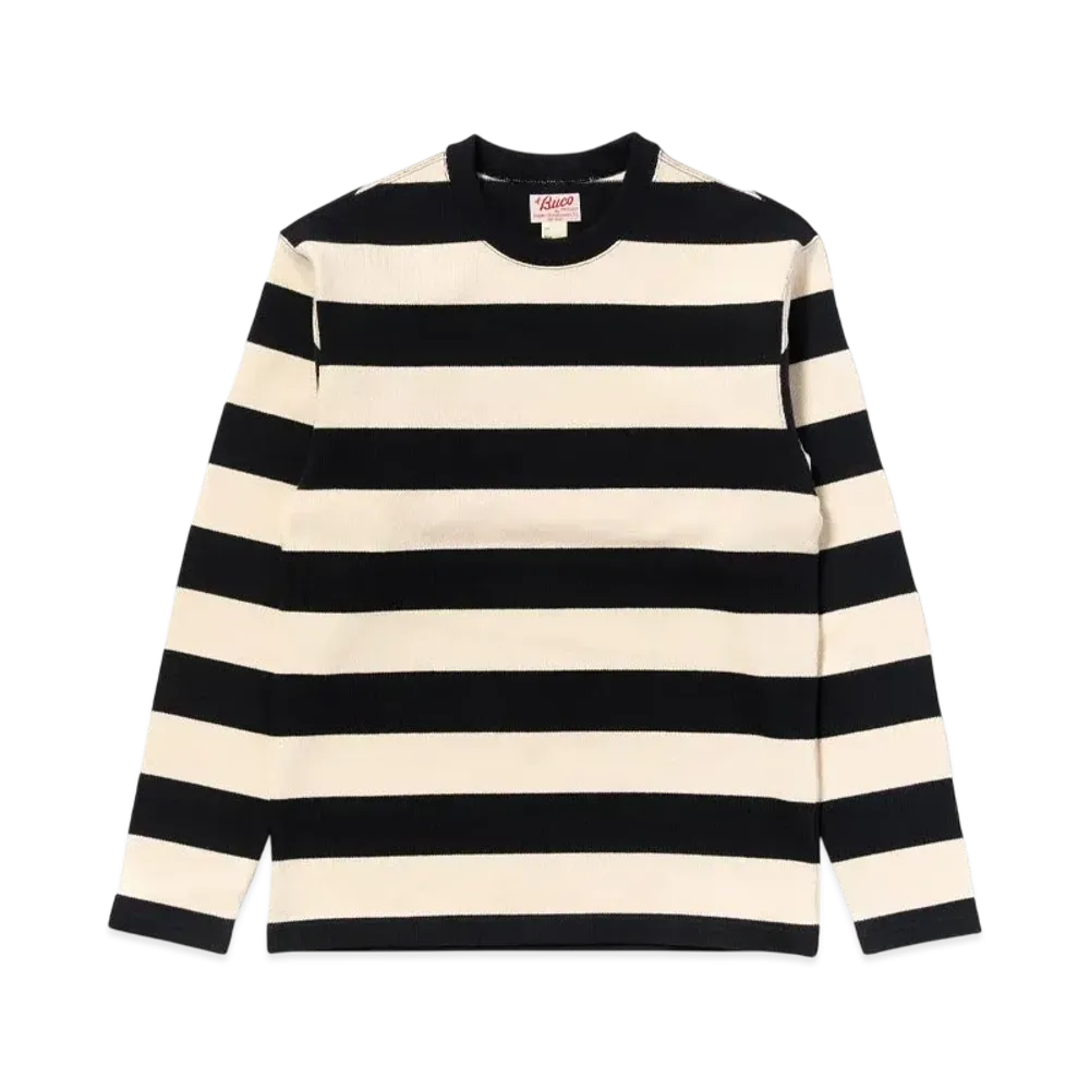 THE REAL McCOY'S Buco Stripe Racing Jersey "Black/White"