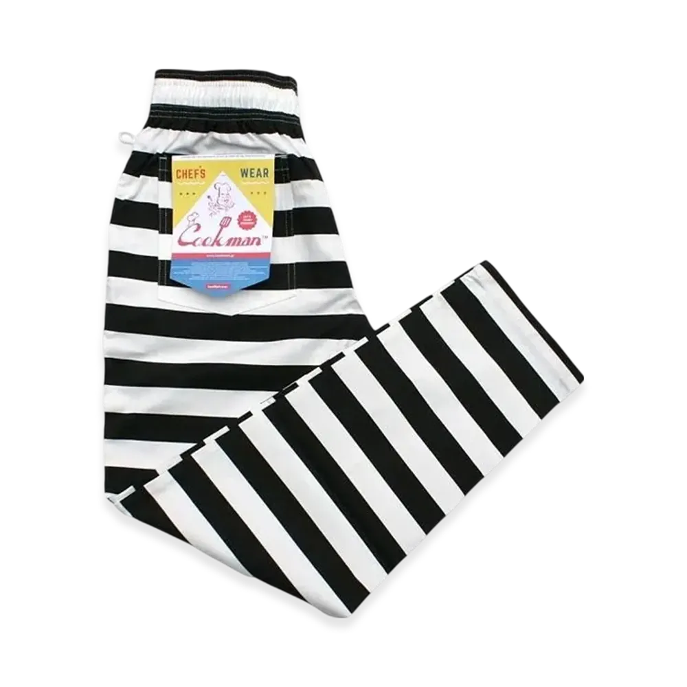 COOKMAN Chef Pants "Border/Black"