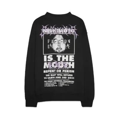 NISHIMOTO IS THE MOUTH x el conductorH COTTON CLASSIC CREWNECK SWEATER "BLACK"