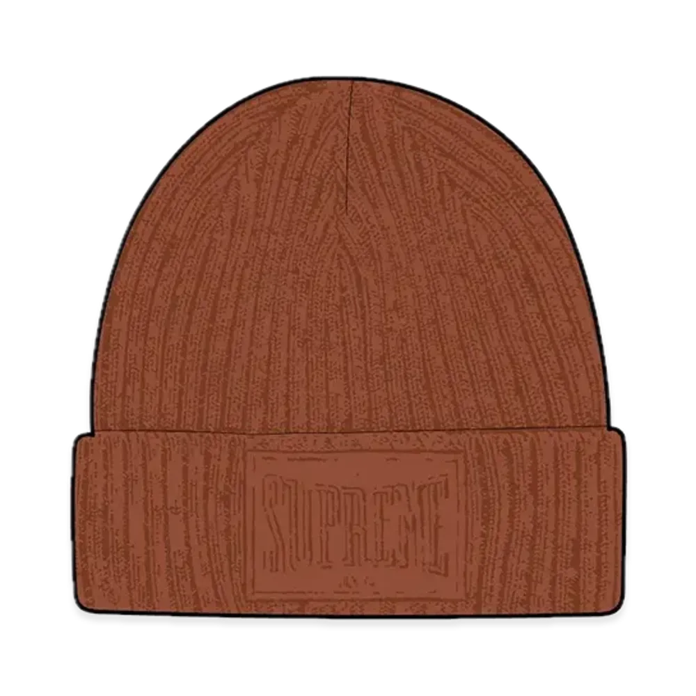 Supreme Overdyed Patch Beanie "Brown"