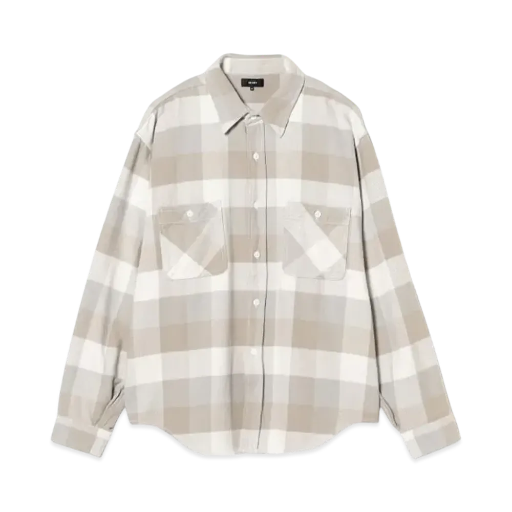 BEAMS Check Flannel Shirt "Beige"