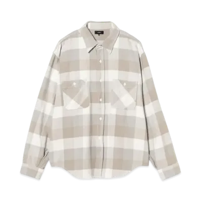 BEAMS Check Flannel Shirt "Beige"