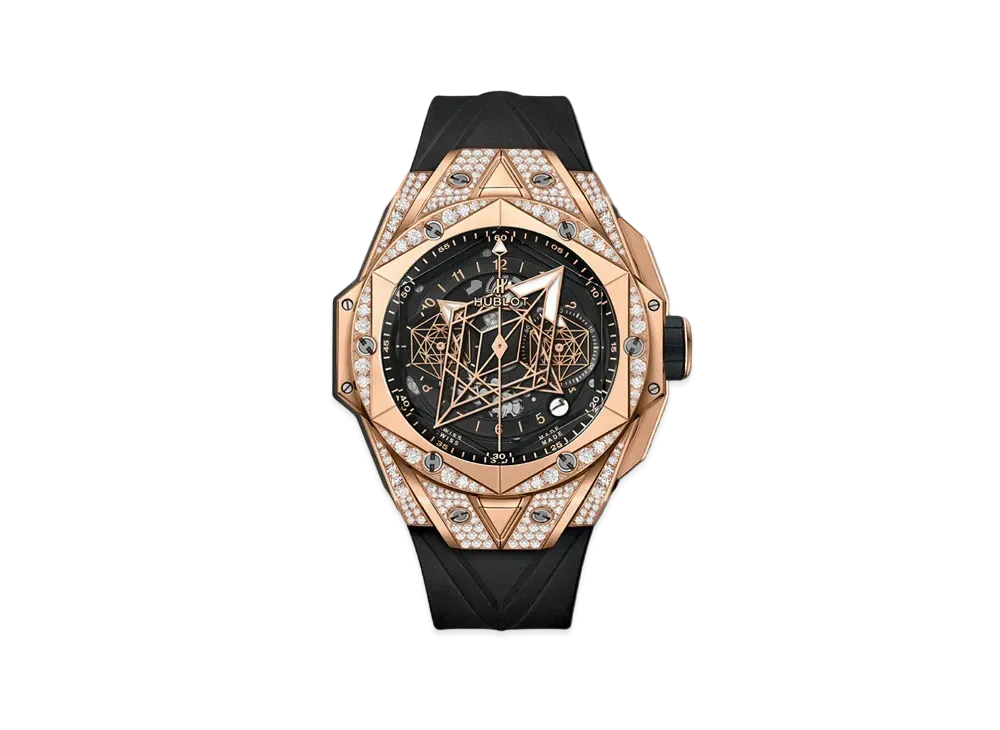 HUBLOT Big Bang Sang Bleu II King Gold Pave 45mm