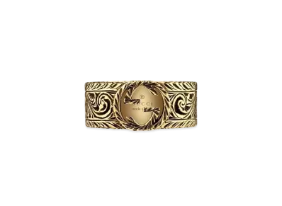 GUCCI Yellow Gold Ring Motif Of Interlocking G