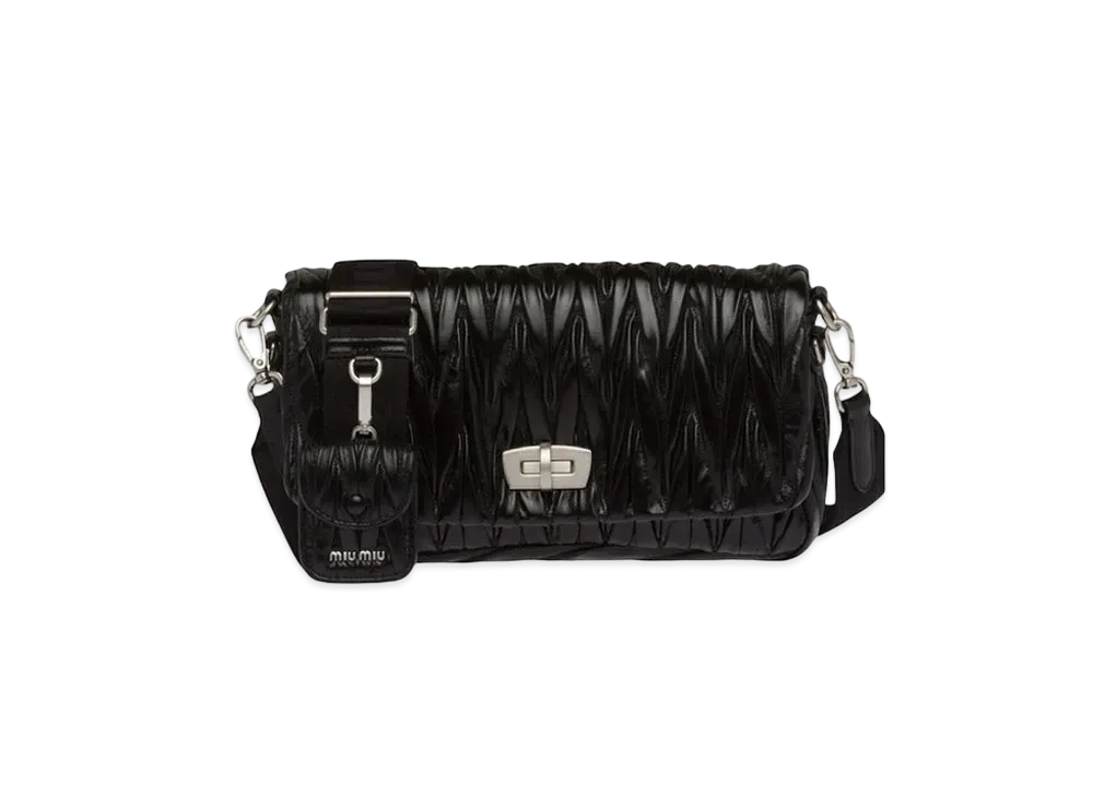 MIU MIU Matelase Scin Shoulder Bag "Black"