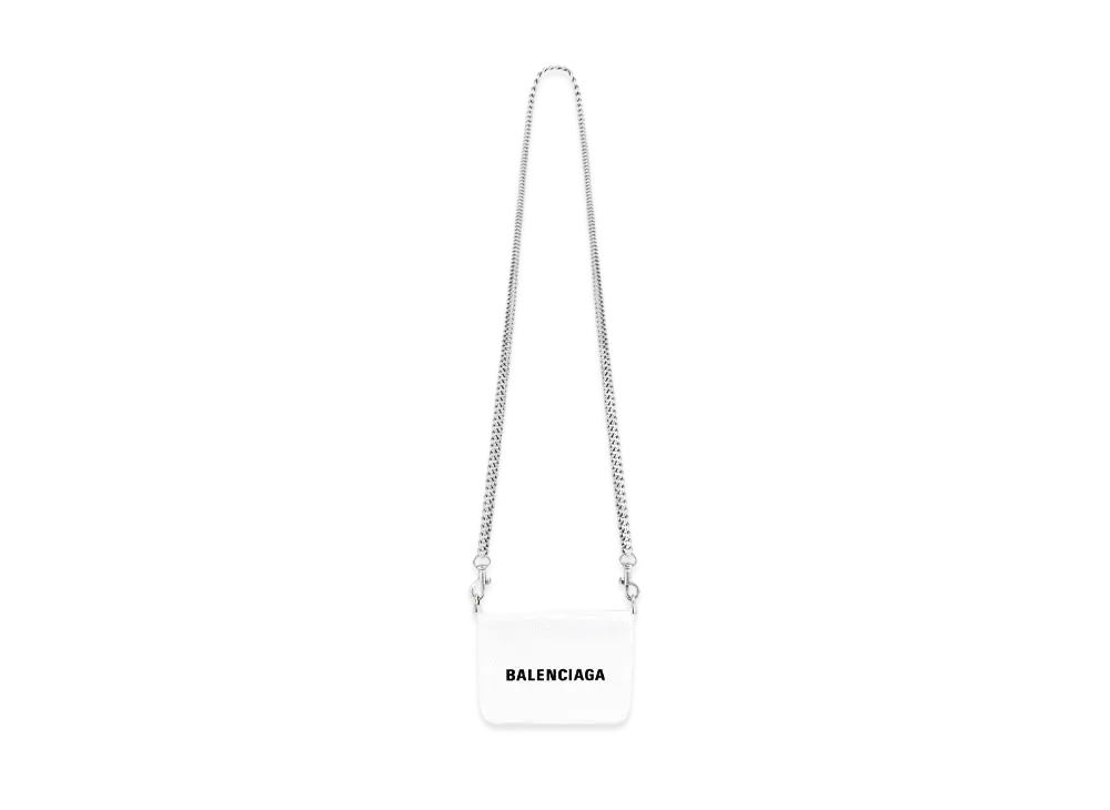 BALENCIAGA Cash Mini Wallet On Chain "White"