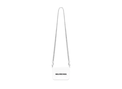 BALENCIAGA Cash Mini Wallet On Chain "White"