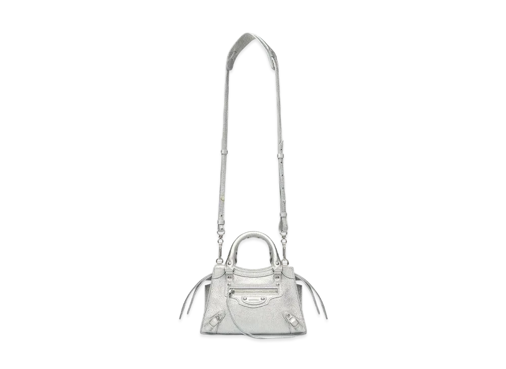 BALENCIAGA Women's Neo Classic Mini Top Handle Bag "Silver"