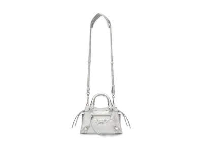 BALENCIAGA Women's Neo Classic Mini Top Handle Bag "Silver"