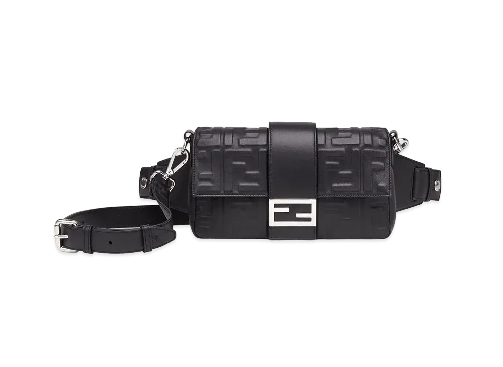 FENDI Baguet Nappa Leather Bag "Black"