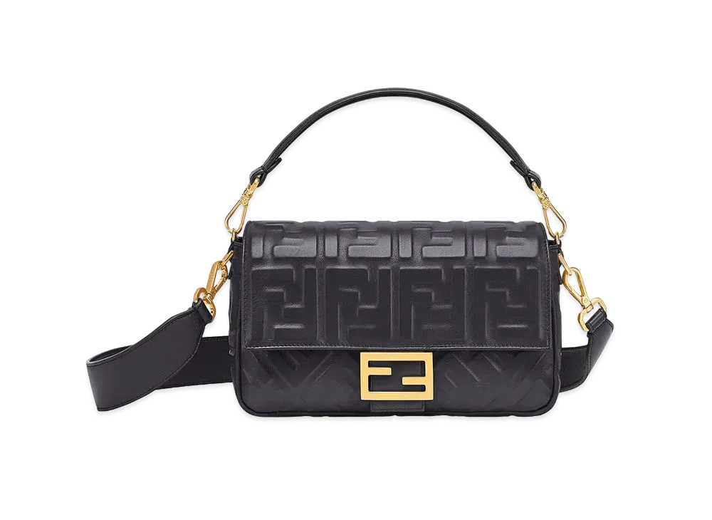 FENDI Baguette Leather Bag "Black"
