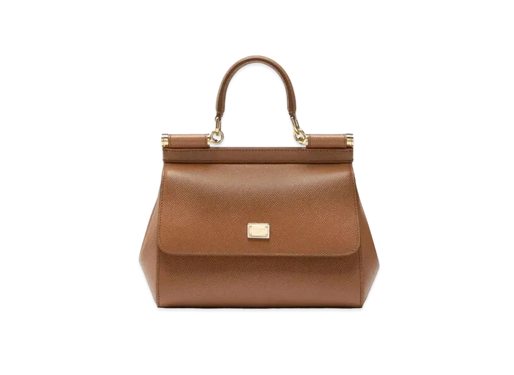 Dolce&Gabbana Sicily Bag Small Dauphine Leather "Brown"