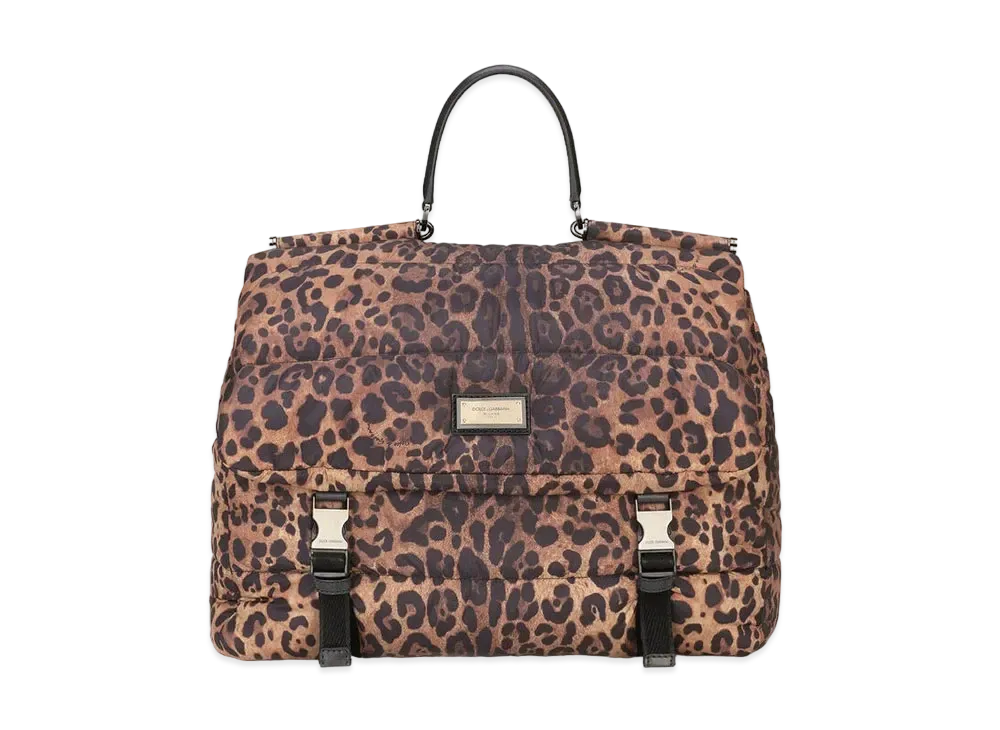 Dolce&Gabbana Sicily Travel Bag Quilted Nylon Leopard Print "Leopard"