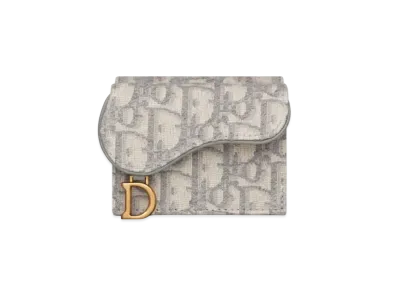 Dior Saddle Compact Wallet Dior Of The Break Jacquard "Gray"
