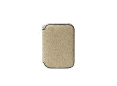Valextra Zip Around Card Folder "Oyster Gray"