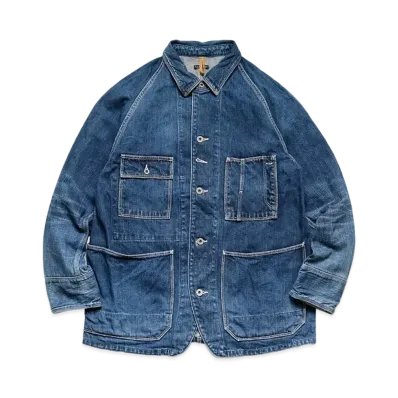 KAPITAL 12OZ DENIM CACTUS COVER ALL (DARK COLOR PROCESSING) "Indigo"