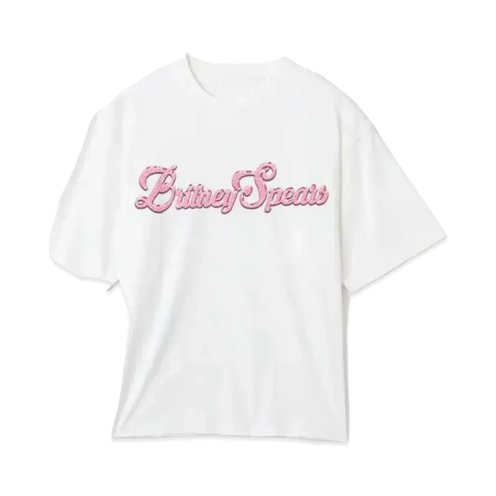 atoms pink x Britney Spears Magazine Cover Print T-shirt "White"