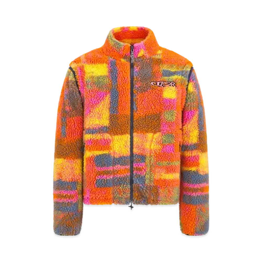 Dior x LEWIS HAMILTON Zipped Jacket with Removable Sleeves Technical Fleece "Multi Color"
