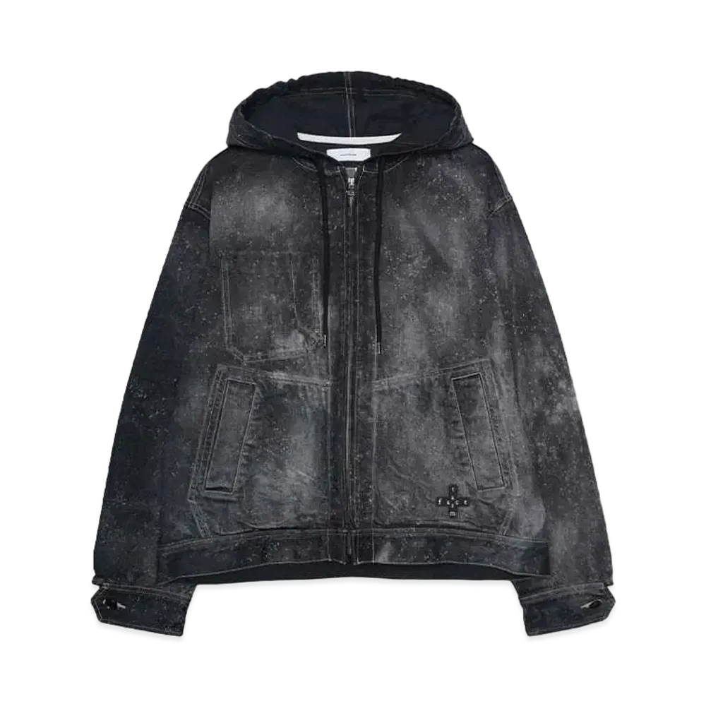 FACETASM GALAXY DENIM HOODED JACKET "BLACK"