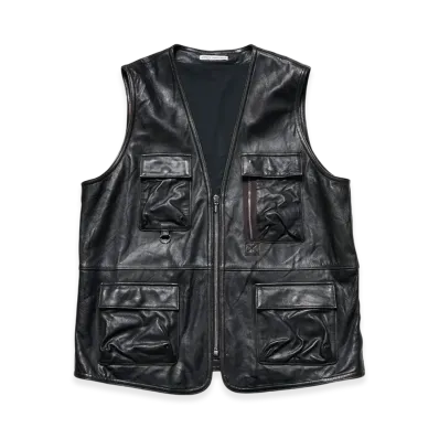 uniform experiment Leather 4Pocket Vest "Black"