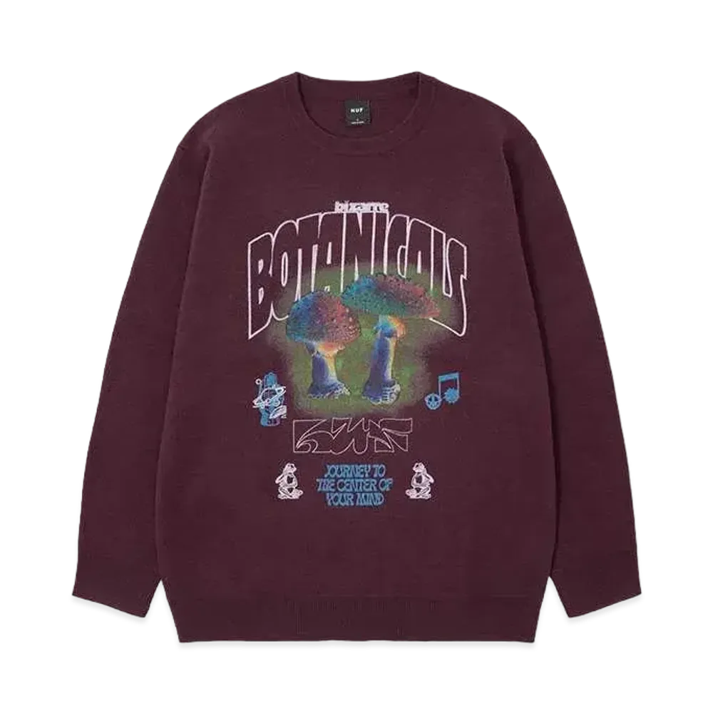 HUF Mushroom Mind Journey Sweater "Burgundy"