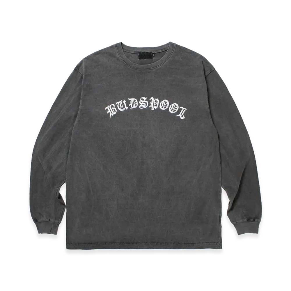 APHRODITEGANG Arch Logo Embroidery Garment Dye L/S Tee "Black/White"