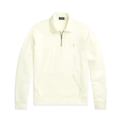 Polo Ralph Lauren Logo-Back Fleece Quarter-Zip Sweatshirt "Natural"
