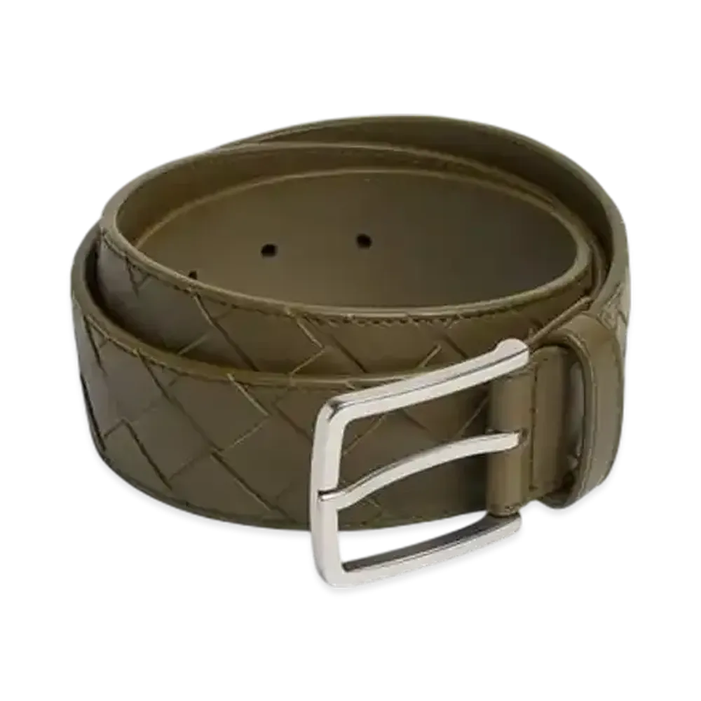 Bottega Veneta Intrecciato Belt "Mustard"