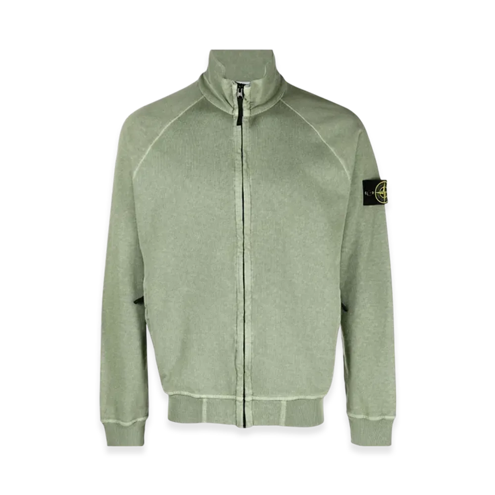 Stone Island 62460 Old Treatment Full Zip Sweatshirt - 23SS "Sage Green"