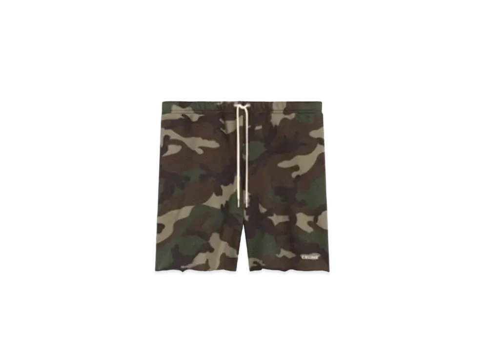 CELINE Celine Embroidery Short Pants / Print Cotton "Khaki"