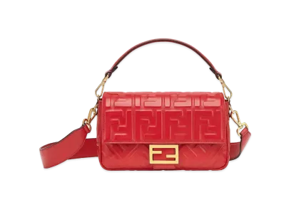 FENDI Baguette Leather Bag "Red"