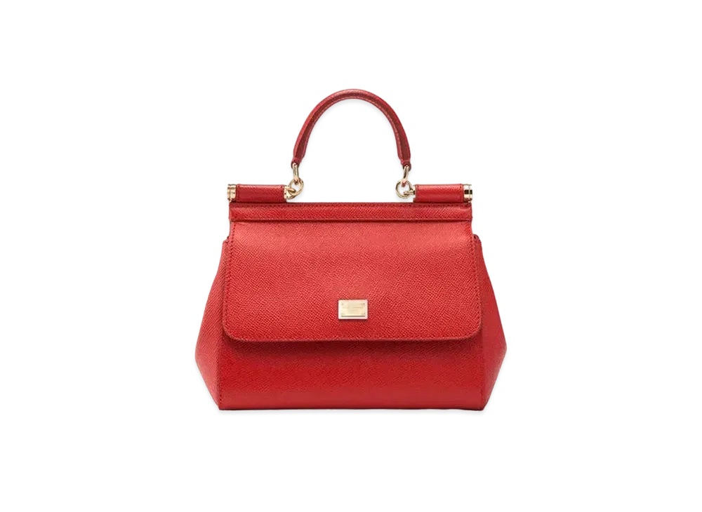 Dolce&Gabbana Sicily Bag Small Dauphine Leather "Red"