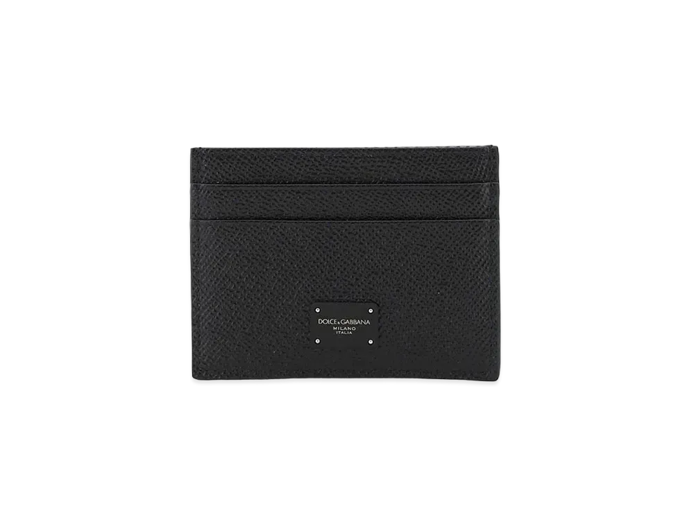 Dolce&Gabbana Credit Card Holder Dauphine Calfskin Logo "Black"