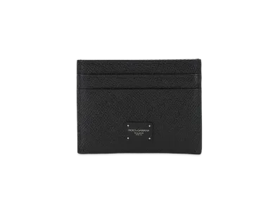 Dolce&Gabbana Credit Card Holder Dauphine Calfskin Logo "Black"