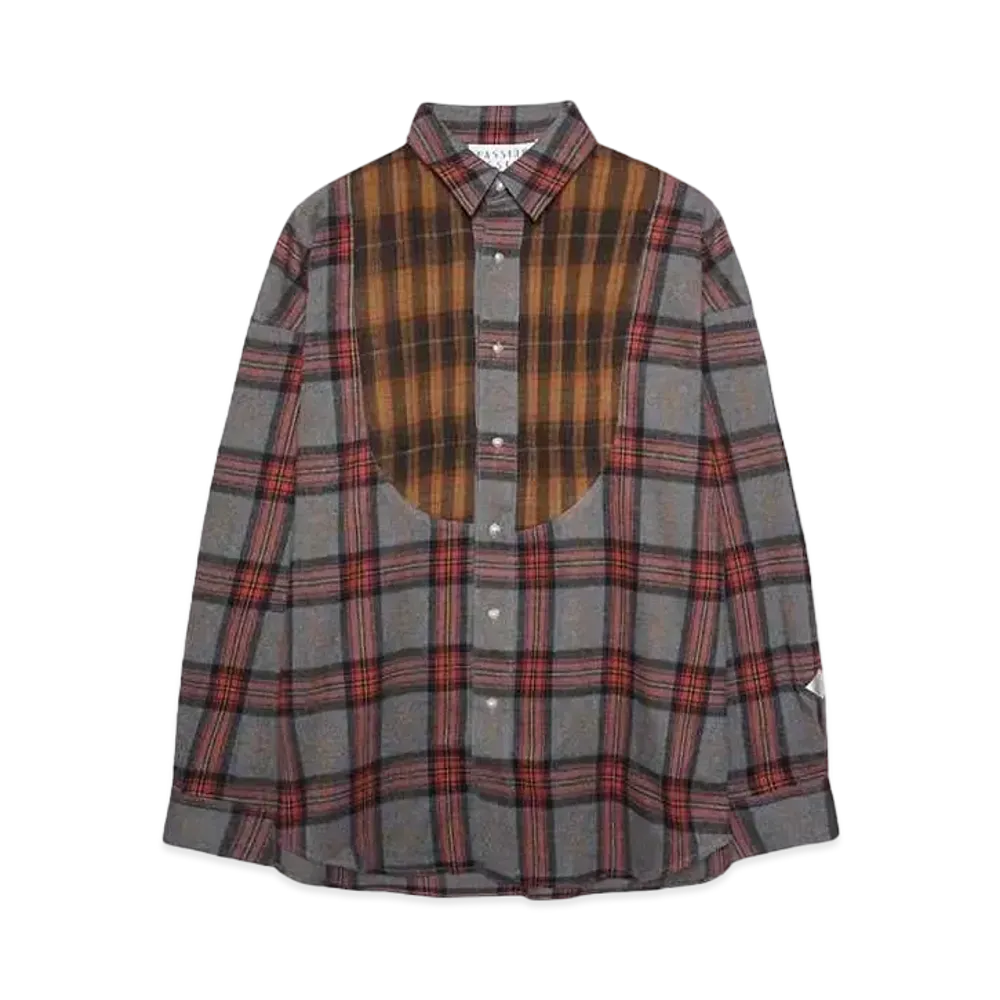 el conductorH COMBINATION CHECK FLANNEL SHIRT "RED"