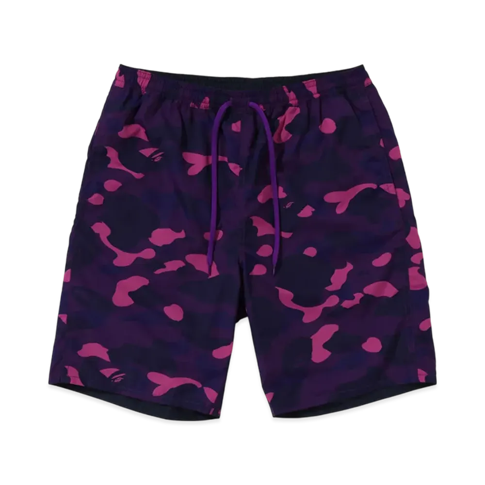 A BATHING APE Color Camo Shark Reversible Shorts "Purple"