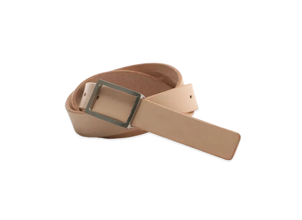 Yohji Yamamoto Y's BELT NUME LEATHER 24MM SHARP BUCKLE BELT "White"