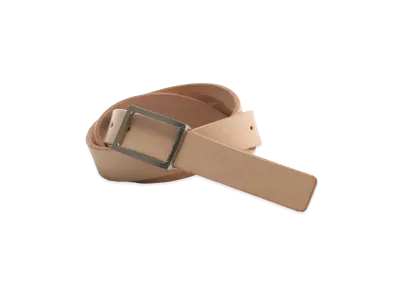 Yohji Yamamoto Y's BELT NUME LEATHER 24MM SHARP BUCKLE BELT "White"