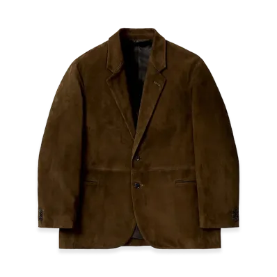 A.PRESSE Suede Leather Tailored Jacket "Brown"