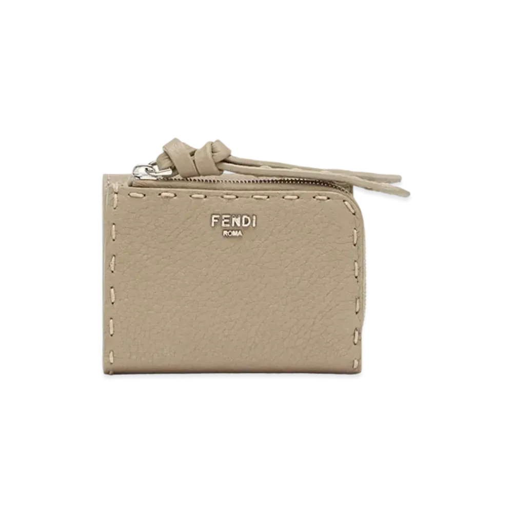 FENDI Peekaboo Micro Trifold Selleria Wallet "Dove Gray"