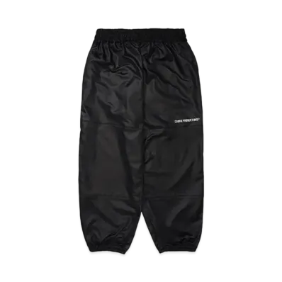 COOTIE PRODUCTIONS Damp Coated Satin Wide Track Pants "BLACK"