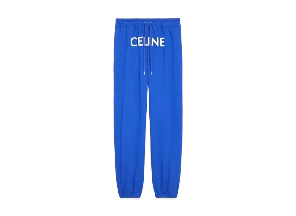CELINE Track Pants / Cotton Fleece "Royal Blue/Off White"