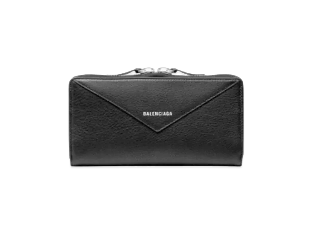 BALENCIAGA Papier Continental Zip Around "Black"
