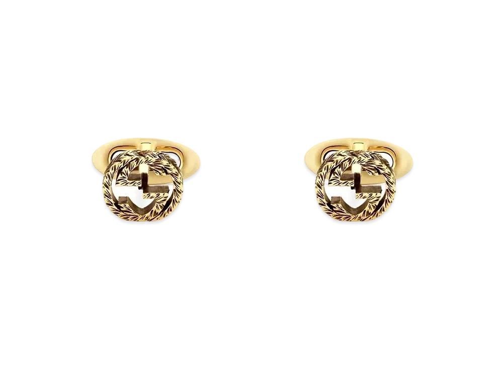 GUCCI Yellow Gold Cufflinks With Interlocking G