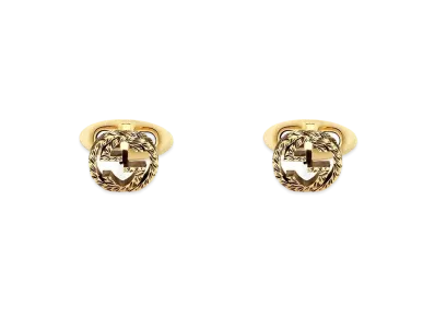 GUCCI Yellow Gold Cufflinks With Interlocking G