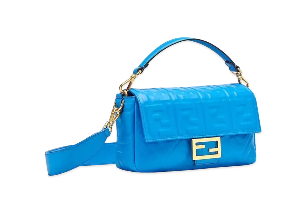FENDI Baguette Leather Bag "Blue"
