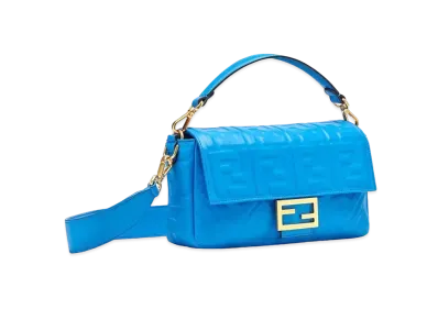 FENDI Baguette Leather Bag "Blue"