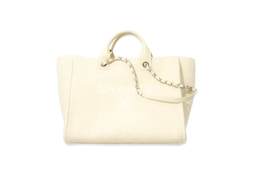 CHANEL Large Shopping Bag Mix Fiber "White"